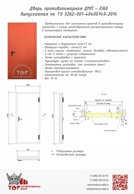 Проект глухой противопожарной двери Проект глухой противопожарной двери
