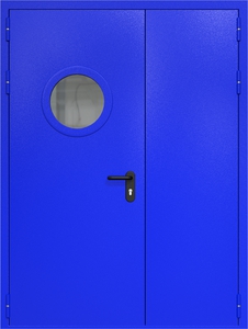 Полуторная дверь ДМП-2(О) с круглым стеклопакетом