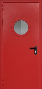 Однопольная дверь ДМП-1(О) с круглым стеклопакетом