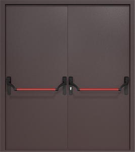 Двупольная дверь ДМП-2 Антипаника (ручки «хром»)