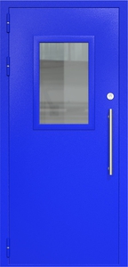 Однопольная дверь ДС-1(О) со стеклопакетом (600х400) и офисной ручкой