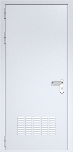 Однопольная дверь ДМП-1 с вентиляционной решеткой (ручки «хром»)