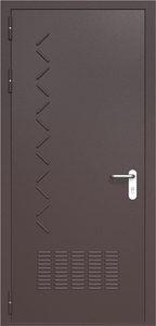 Однопольная дверь ДМП-1 с вентиляционной решеткой и рисунком (ручки «хром») Однопольная дверь ДМП-1 с вентиляционной решеткой и рисунком (ручки «хром»)