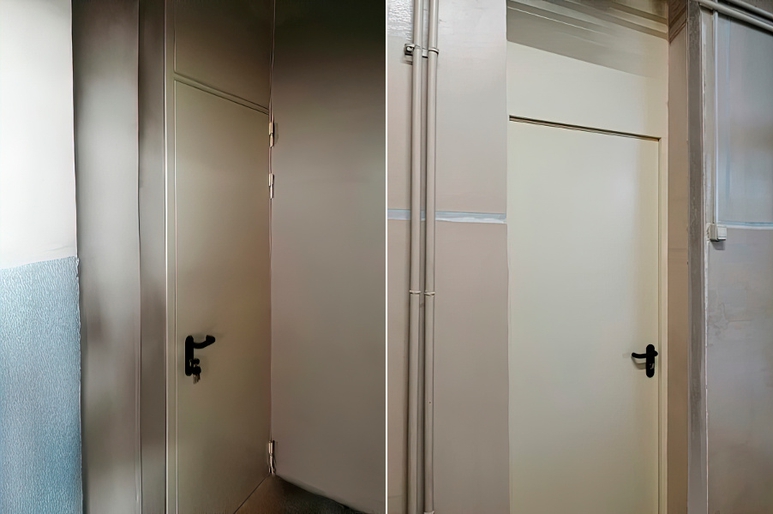 Дверь EI 60 для высокого проема, вид с двух сторон Дверь EI 60 для высокого проема, вид с двух сторон