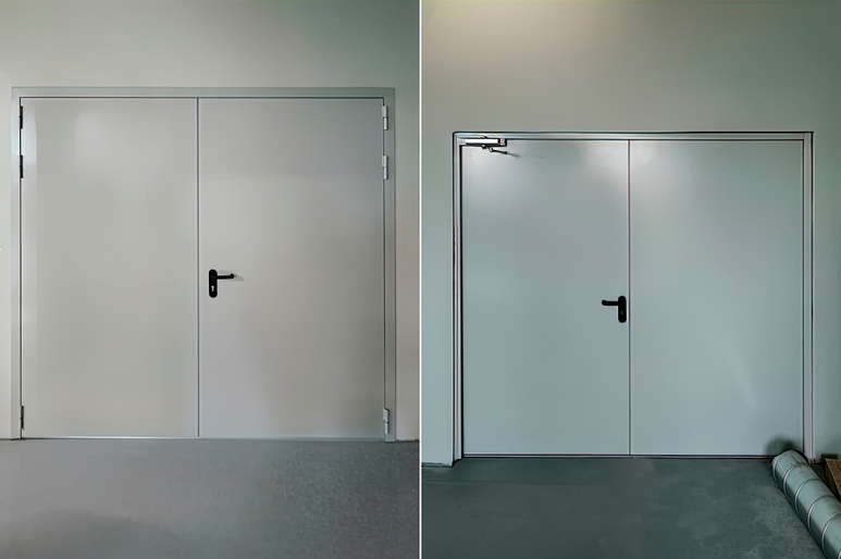 Двустворчатая противопожарная дверь Двустворчатая противопожарная дверь